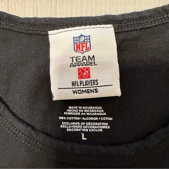 NFL TEAM APPAREL #7 ROETHLISBERGER Jeweled Steelers Black Tee Shirt Size L EUC - Picture 5 of 6